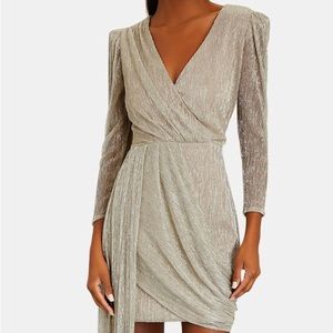 PatBO Lurex Draped Mini Dress